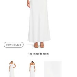 Gianni Binni Satin White Dress Size 14