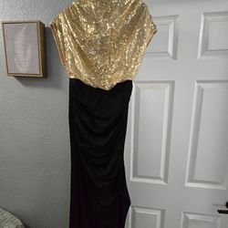 Black and gold dress