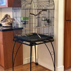 Large Bird Cage On Stand 
