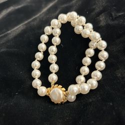 Faux Double Strand Pearl Bracelet 