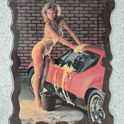 Vintage DenCraft Car Wash Plaque – 1970th  Retro Wall Art
