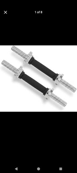 Yes4All Threaded Dumbbell Handles, Pair with Collars, Fit 1", Chrome Coated