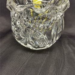 Vintage Lead Crystal Santa Sack Bag By St George Crystals Candy Dish
