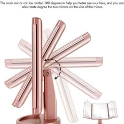 Tri-fold Lighted Vanity Makeup Mirror 