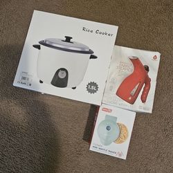 Rice Cooker, Steamer, Mini Waffler Maker