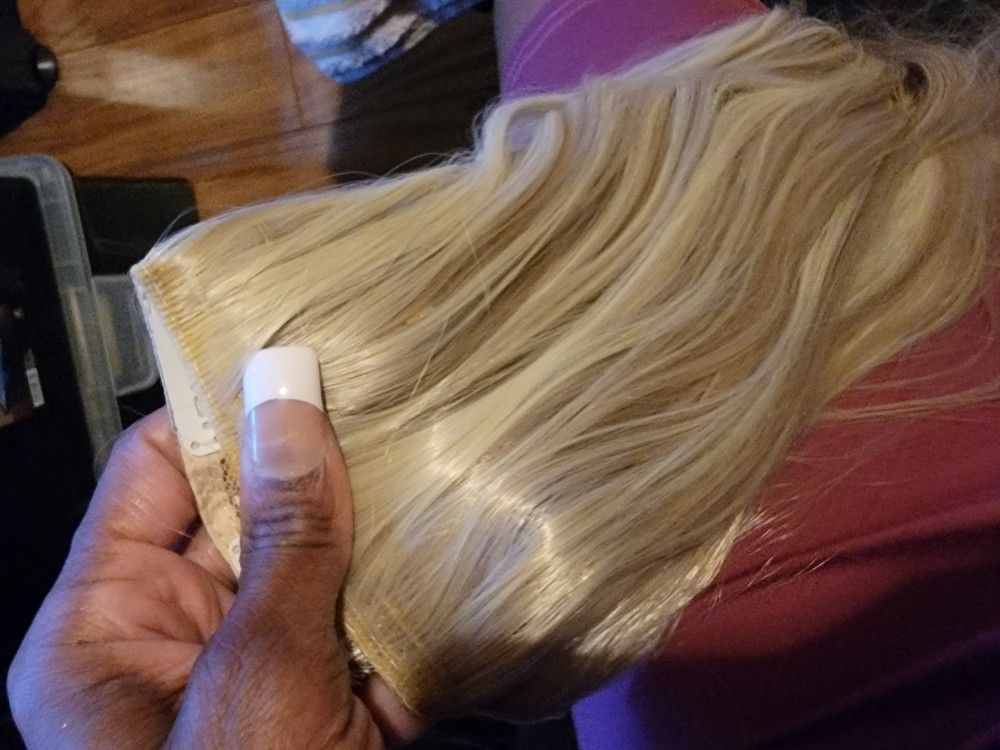 Blonde Mixed Straight Clip In Extension