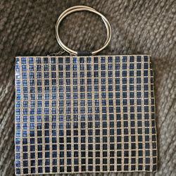 Nina Sequin Clutch Silver And Blue