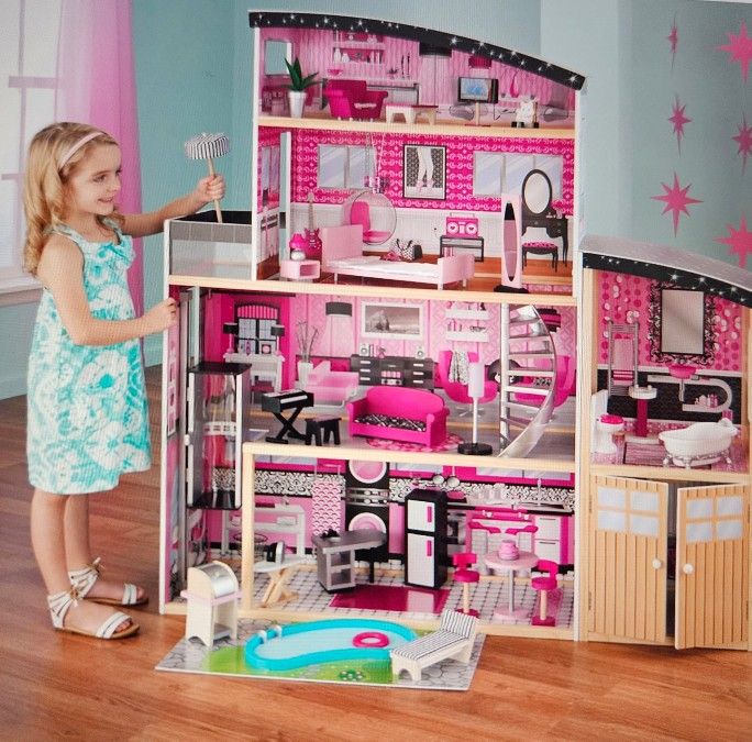 Kids Kraft Sparkle Wooden Doll House