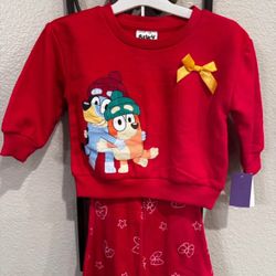 Baby Girl Bluey Two Piece Set Size 12 Months 