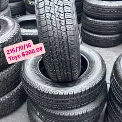 215/70R16 . 99% Life used Set. We Have Many Used AND New tires. 