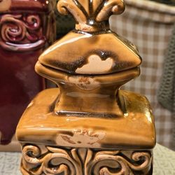 Unique Beige & Brown Ceramic Finial Decor 