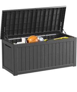 New in box -270 Gallon Outdoor Storage Box Waterproof, Lockable Resin Deck Box Large, Patio Storage Bin for Pool Accessories Cushion Furniture, Garden