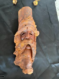 Folk Art Wood Spirit Gnome Carving
