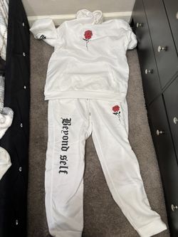 White Sweatsuit Top & Bottom Brand New
