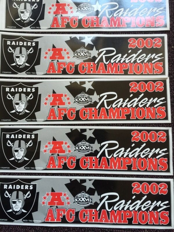 2002 Vintage Raiders AFC Champion Bumper Sticker