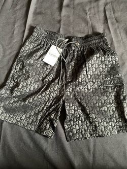 Oblique Motif Silk Swim Shorts / Casual Shorts - Dark Grey⁠