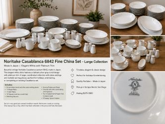 Noritake Casablanca 6842 Fine China Set – Large Collection