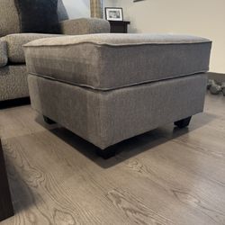Grey Fabric Ottoman