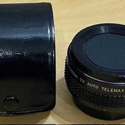 UNTESTED Vintage Cosina 2X Auto Telemax Converter MC PK Camera Lens