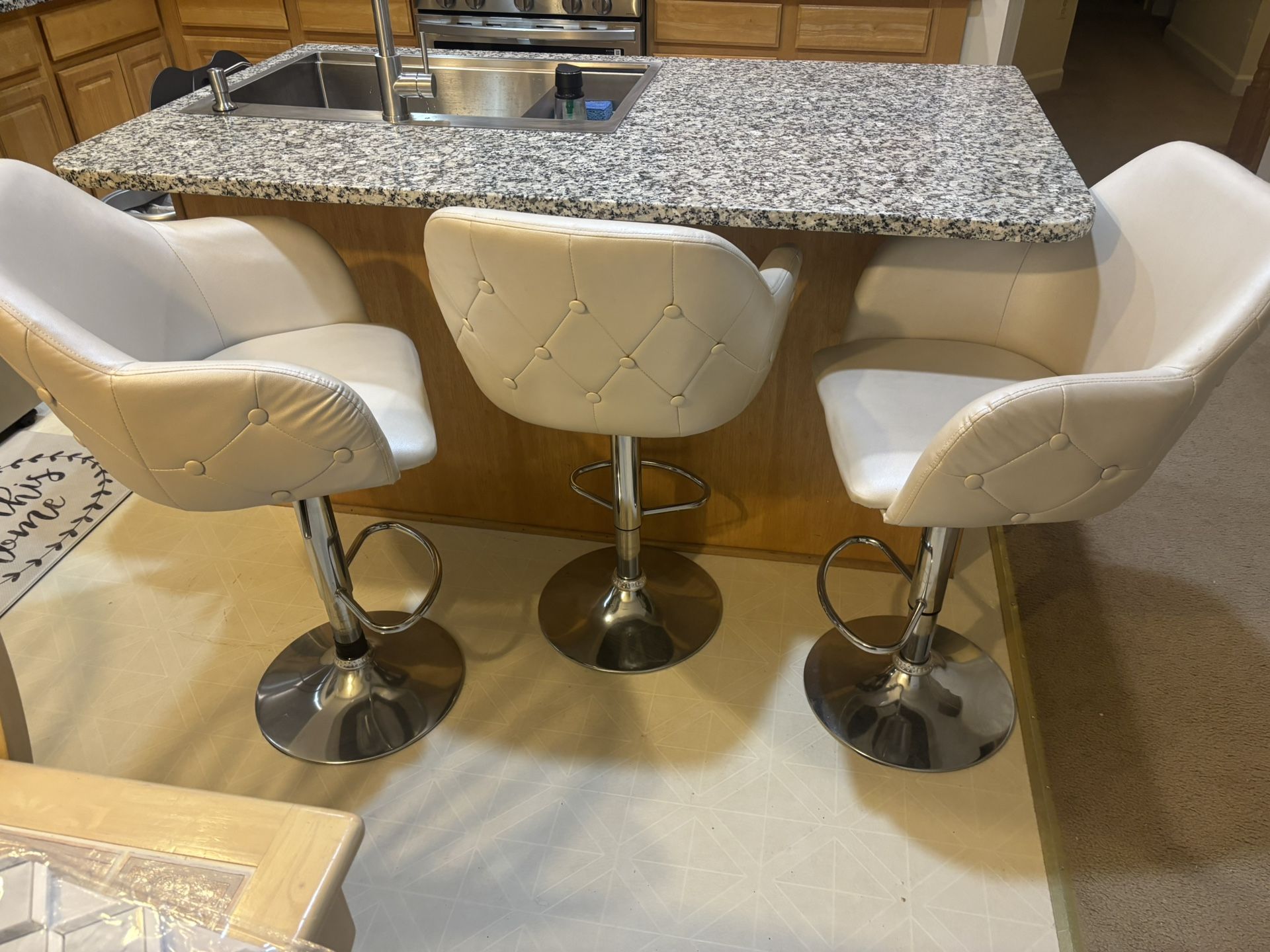 White Leathers Stools