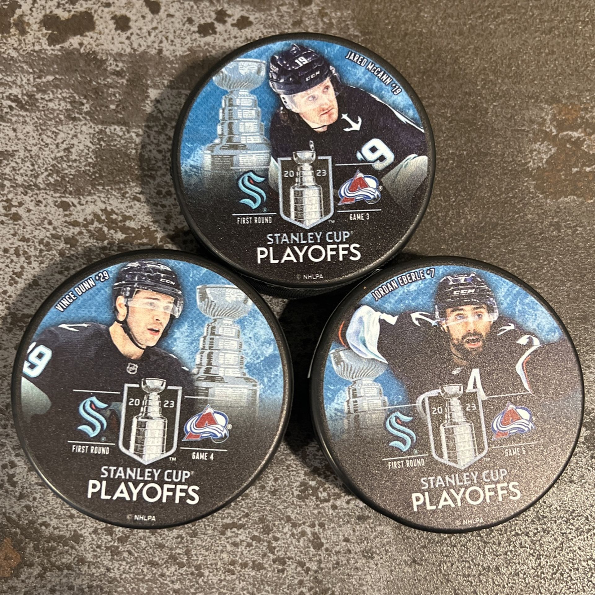 Seattle Kraken First Round Stanley Cup Game Night Pucks