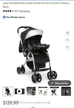 Jeep TurboGlyde Reversible Stroller, By Delta Children, Black