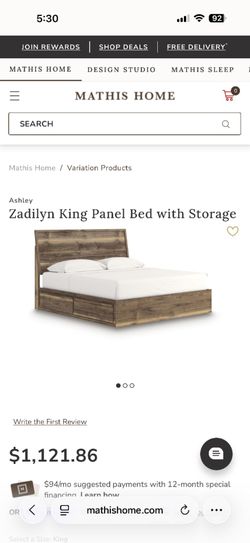 King Zadilyn Storage Bed