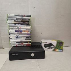 Xbox 360 Slim With 19 Games No Controller 