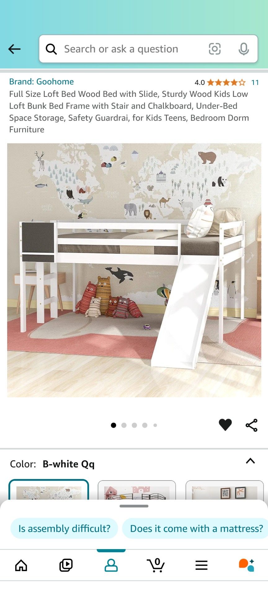 New In Box Full Size Raised Bed With Slide