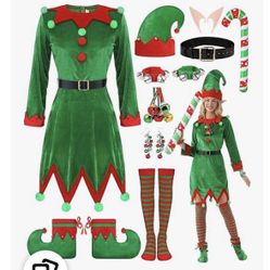 Women’s 15 Pc Elf Costume 