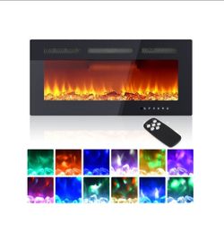 36” Electric Fireplace Wall Mounted/Recessed, 12-Color, 750W/1500W
5 Brightness Levels Fireplace Electric, Touch/Remote Control, 1-12H Timer, 4” Ultra