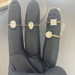 10kt Real Gold Ring With Moissanite Stone.