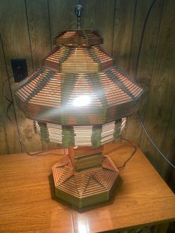 vintage handcrafted folk art lamp