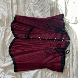 Red Over-bust Steel Bone Corset 