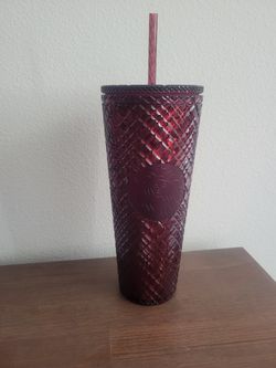 Maroon Textured  Starbucks Tumbler Cup – **Brand New**