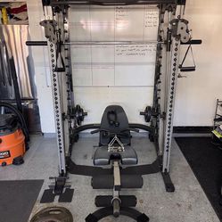 Gym Smith Machine with Attachments and Plates 