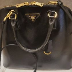 Black Prada Promenade Saffiano Leather Bag
