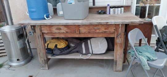 Wood table for crafts or garden is heavy $30