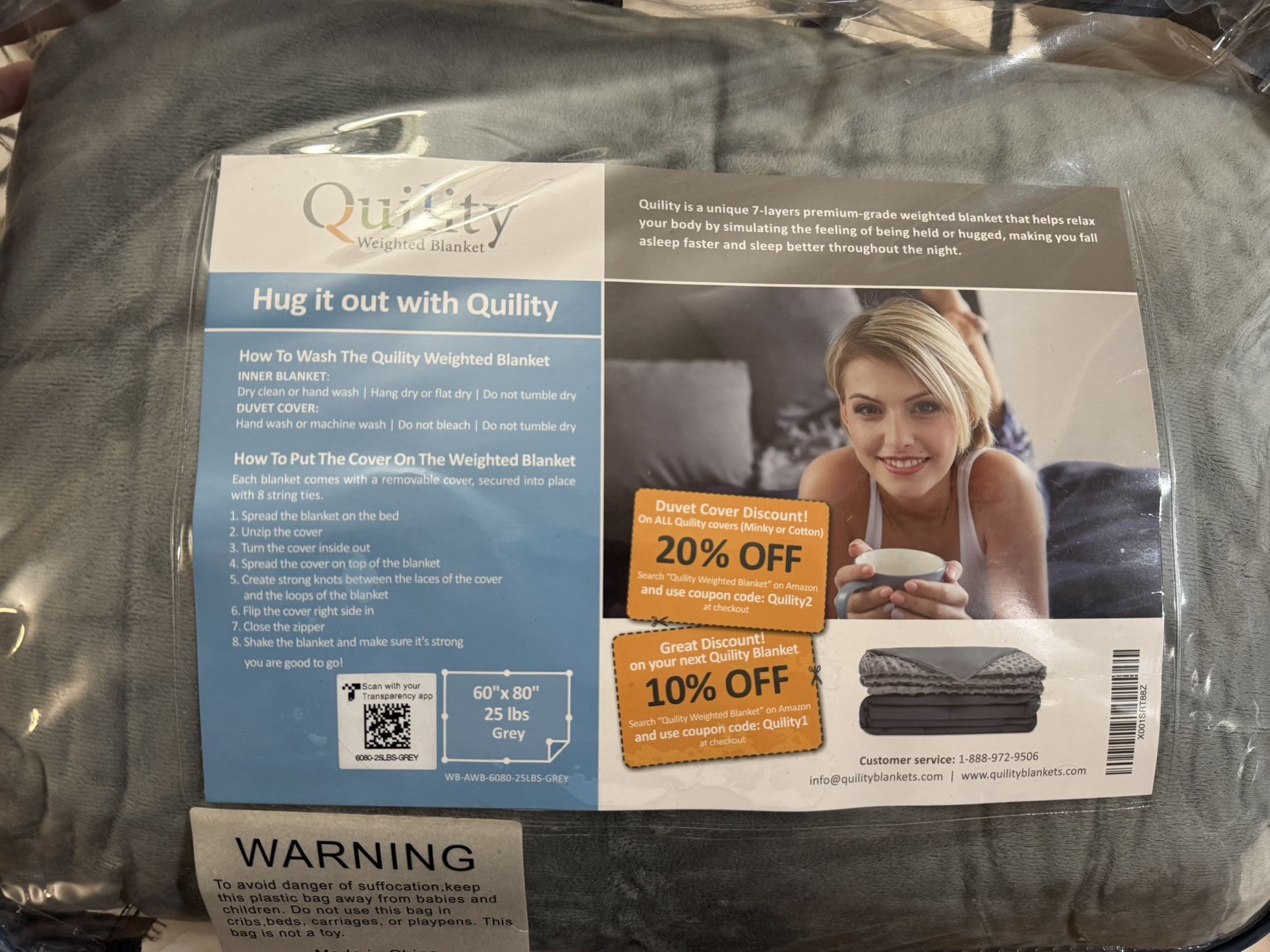 25lb Weighted Grey Blanket