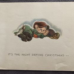Walt Disney 1938 Christmas Card