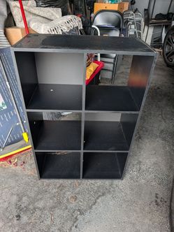 Black 6-Cube Storage Shelf Unit