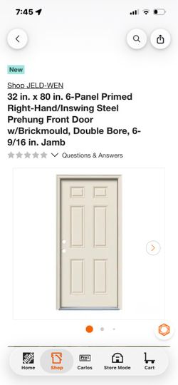 JELD-WEN 32x80 6-Panel Steel Prehung Front Door