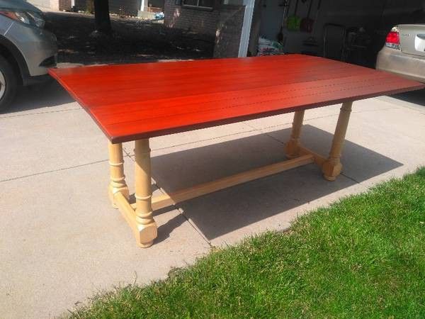 Heavy Duty Large Farmhouse Style Fold Out Dinner Dining Table