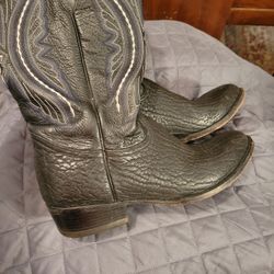 Black Leather Men's Boots,  Size 12