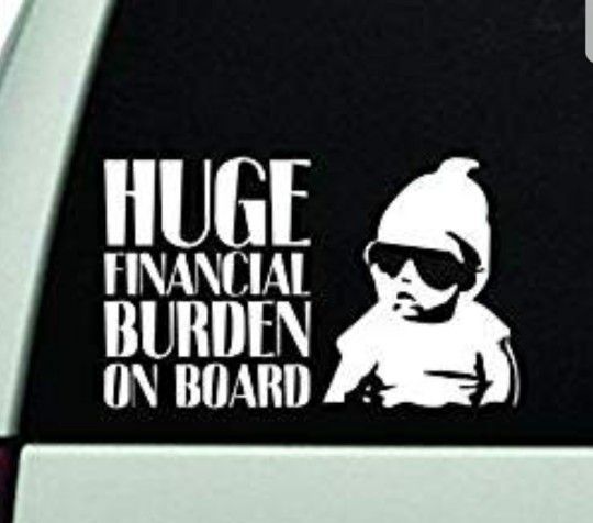 Funny Huge Financial Burden On Board Decal (Hangover Movie)