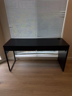 55” IKEA Black Desk w/ 2 Drawers + Cable Management