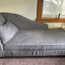 Grey Chaise lounge with storage