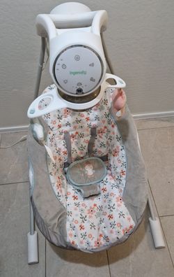 Ingenuity InLighten 5-Speed Baby / Infant Swing w/ Lights & Sounds, Nally Owl, Used (#2162)