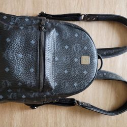 MCM Black Allover Pattern Backpack Pre-Owned