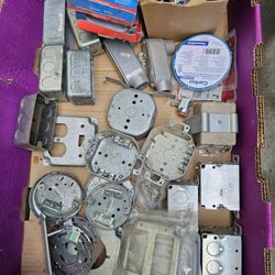 Various Electrical Rough In Boxes, Lb's Id Covrer Plates, 
